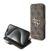 Guess 4G Big Metal Logo Book Wallet Klapphülle für Apple iPhone 15 - Braun 0