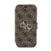 Guess 4G Big Metal Logo Book Wallet Klapphülle für Apple iPhone 15 - Braun 2
