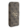 Guess 4G Big Metal Logo Book Wallet Klapphülle für Apple iPhone 15 - Braun 4