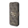 Guess 4G Big Metal Logo Book Wallet Klapphülle für Apple iPhone 15 - Braun 5