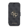 Guess 4G Big Metal Logo Book Wallet Klapphülle für Apple iPhone 15 - Grau 2