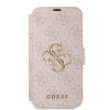 Guess 4G Big Metal Logo Book Wallet Klapphülle für Apple iPhone 15 - Rosa 2