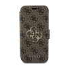 Guess 4G Big Metal Logo Book Wallet Klapphülle für Apple iPhone 15 Pro - Braun 5