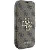 Guess 4G Big Metal Logo Book Wallet Klapphülle für Apple iPhone 16 Pro Max - Braun 4