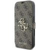 Guess 4G Big Metal Logo Book Wallet Klapphülle für Apple iPhone 16 Pro Max - Braun 5