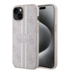 Guess 4G Printed Stripes Hard Case Back Cover Hülle mit MagSafe für Apple iPhone 15 - Rosa 0