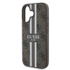 Guess 4G Printed Stripes Hard Case Back Cover Hülle mit MagSafe für Apple iPhone 16 - Braun 4