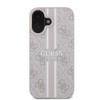 Guess 4G Printed Stripes Hard Case Back Cover Hülle mit MagSafe für Apple iPhone 16 - Rosa 2