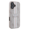 Guess 4G Printed Stripes Hard Case Back Cover Hülle mit MagSafe für Apple iPhone 16 Plus - Rosa 3