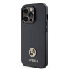 Guess 4G Strass Metal Logo Hard Case Back Cover Hülle für Apple iPhone 15 Pro Max - Schwarz 2