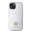 Guess 4G Strass Metal Logo Hard Case Back Cover Hülle für Apple iPhone 15 - Silber 2