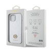 Guess 4G Strass Metal Logo Hard Case Back Cover Hülle für Apple iPhone 15 - Silber 6