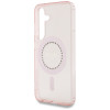 Guess IML Rhinestones Back Cover Hülle mit MagSafe für Samsung Galaxy S25 - Rosa 4