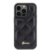 Guess Quilted Puffed Metal Logo Back Cover Hülle für Apple iPhone 15 Pro - Schwarz 1