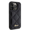 Guess Quilted Puffed Metal Logo Back Cover Hülle für Apple iPhone 15 Pro - Schwarz 2