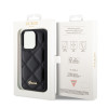 Guess Quilted Puffed Metal Logo Back Cover Hülle für Apple iPhone 15 Pro Max - Schwarz 5
