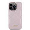 Guess Quilted Puffed Metal Logo Back Cover Hülle für Apple iPhone 15 Pro Max - Rosa 1