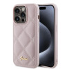 Guess Quilted Puffed Metal Logo Back Cover Hülle für Apple iPhone 15 Pro Max - Rosa 0