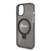 Guess Ring Stand Script Glitter Back Cover Hülle mit MagSafe für Apple iPhone 15 - Schwarz 4