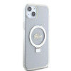 Guess Ring Stand Script Glitter Back Cover Hülle mit MagSafe für Apple iPhone 15 Plus - Transparent 3