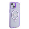 Guess Ring Stand Script Glitter Back Cover Hülle mit MagSafe für Apple iPhone 15 Plus - Lila 3