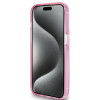 Guess Ring Stand Script Glitter Back Cover Hülle mit MagSafe für Apple iPhone 15 Pro Max - Rosa 1