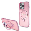 Guess Ring Stand Script Glitter Back Cover Hülle mit MagSafe für Apple iPhone 15 Pro Max - Rosa 0