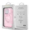 Guess Ring Stand Script Glitter Back Cover Hülle mit MagSafe für Apple iPhone 15 Pro Max - Rosa 6