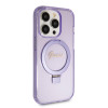 Guess Ring Stand Script Glitter Back Cover Hülle mit MagSafe für Apple iPhone 15 Pro Max - Lila 3