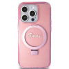 Guess Ring Stand Script Glitter Back Cover Hülle mit MagSafe für Apple iPhone 15 Pro - Rosa 2