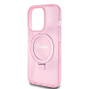 Guess Ring Stand Script Glitter Back Cover Hülle mit MagSafe für Apple iPhone 15 Pro - Rosa 4