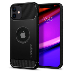 Spigen Rugged Armor Back Cover Hülle für Apple iPhone 12 / iPhone 12 Pro - Schwarz