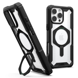 UAG Plasma XTE Kickstand Back Cover Hülle mit MagSafe für Apple iPhone 16 Pro - Transparent/Schwarz