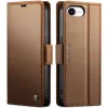 CASEME Litchi Texture Book Wallet Klapphülle für Apple iPhone 17e/16e - Braun 5