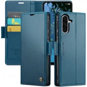 CASEME Litchi Texture Book Wallet Klapphülle für Samsung Galaxy A36 - Blau