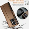 CASEME Litchi Texture Book Wallet Klapphülle für Oppo Reno13 F 4G/5G / Reno13 FS 5G - Braun 4