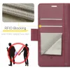 CASEME Litchi Texture Book Wallet Klapphülle für Oppo Reno13 F 4G/5G / Reno13 FS 5G - Rot 5