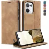 CASEME Retro Texture Book Wallet Klapphülle für Oppo Reno13 - Hellbraun
