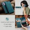 CASEME Retro Texture Book Wallet Klapphülle für Oppo Reno13 F 4G/5G / Reno13 FS 5G - Blau 2