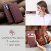 CASEME Retro Texture Book Wallet Klapphülle für Oppo Reno13 F 4G/5G / Reno13 FS 5G - Bordeaux 2