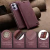 CASEME Retro Texture Book Wallet Klapphülle für Oppo Reno13 F 4G/5G / Reno13 FS 5G - Bordeaux 5