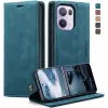 CASEME Retro Texture Book Wallet Klapphülle für Oppo Reno13 Pro - Blau