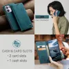 CASEME Retro Texture Book Wallet Klapphülle für Oppo Reno13 Pro - Blau 4