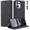 CASEME Retro Texture Book Wallet Klapphülle für Oppo Reno13 Pro - Schwarz