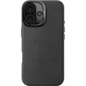 Decoded Echtleder Back Cover Hülle für Apple iPhone 16 - Schwarz