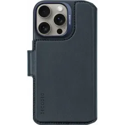 Decoded Echtleder 2-in-1 Book Wallet Klapphülle für Apple iPhone 16 Pro - Navy