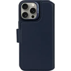 Decoded Echtleder 2-in-1 Book Wallet Klapphülle für Apple iPhone 16 Pro Max - Navy