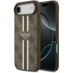 Guess 4G Printed Stripes Hard Case Back Cover Hülle mit MagSafe für Apple iPhone Air - Braun
