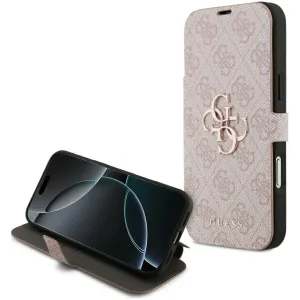 Guess 4G Big Metal Logo Book Wallet Klapphülle für Apple iPhone 17 Pro Max - Rosa