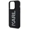 Karl Lagerfeld 3D Rubber Glitter Logo Back Cover Hülle für Apple iPhone 15 Pro - Schwarz 5